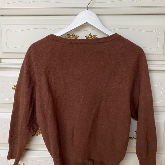 50s Vintage Soft Brown Sweater Cardigan Sz XS, S - Picture 3 of 11